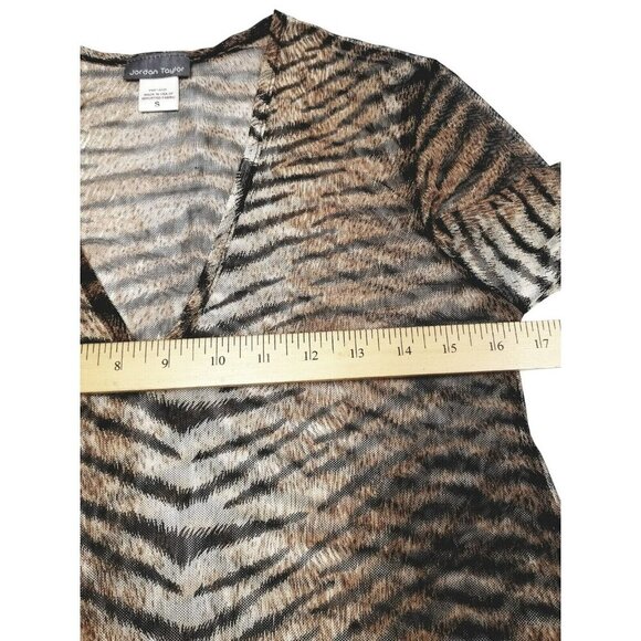 Tiger Animal Print Sheer Tunic Top By Jordan Taylor S Mob‎ Wife - Picture 8 of 11